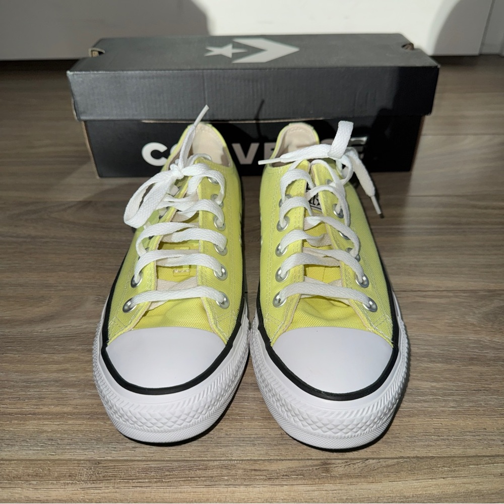 Converse Low Top Canvas Sneakers in Yellow and White - Picture 2 of 5